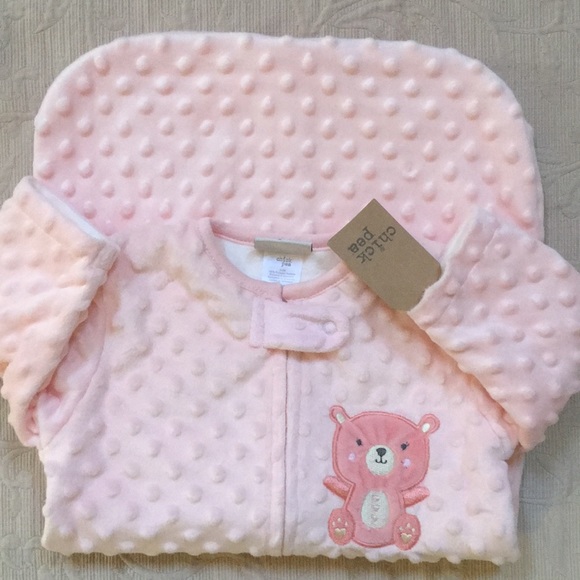 NWT Chick Pea Minky Dot plush baby girl bunting - Picture 2 of 11